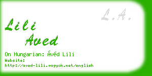 lili aved business card